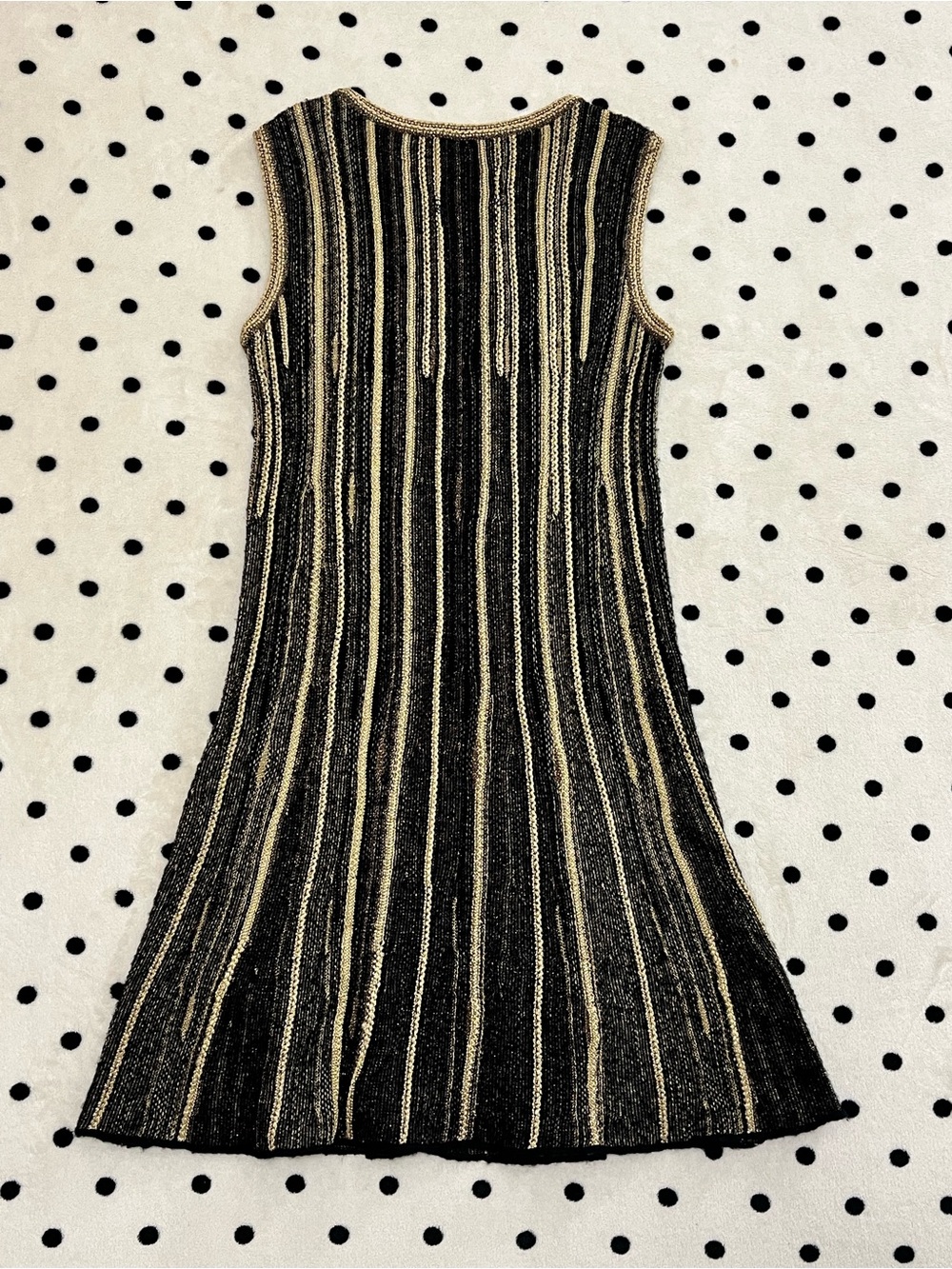 M Missoni Black & Gold Metallic Striped Knit Dress Size 40 - Picture 13 of 15
